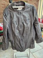 Leren jas met gewassen look, Kleding | Dames, Ophalen of Verzenden, Gedragen, Maat 46/48 (XL) of groter, Grijs