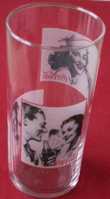 Verre à Coca Cola droit avec 3 images de films nostalgiques, Enlèvement ou Envoi, Neuf