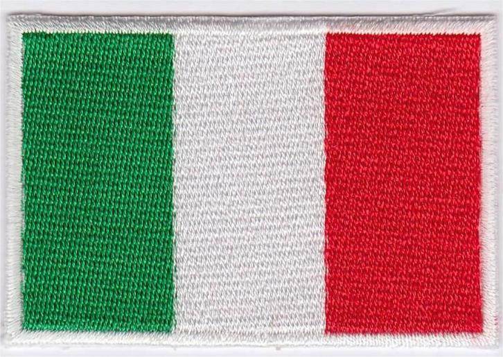 Italiaanse vlag stoffen opstrijk patch embleem #1, Diversen, Vlaggen en Wimpels, Nieuw, Verzenden
