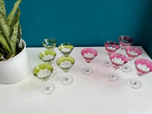 11 verres en cristal Val Saint Lambert Tilly Wine Roemer, Collections, Porcelaine, Cristal & Couverts, Enlèvement