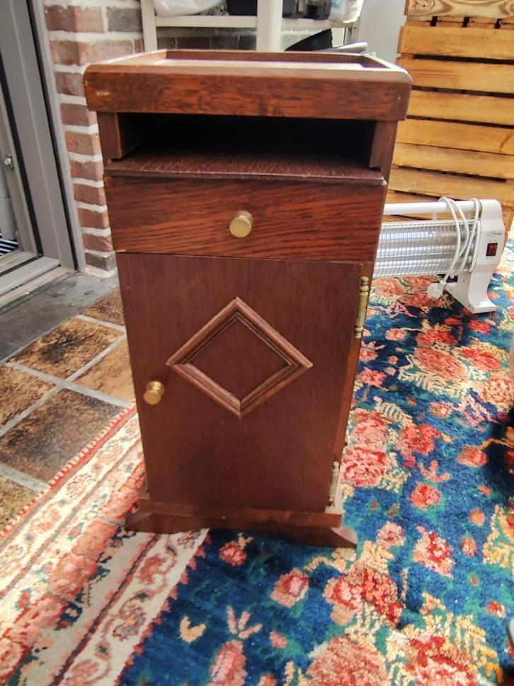 Houten kastje met lade en deurtje., Huis en Inrichting, Kasten | Dressoirs, Gebruikt, Minder dan 50 cm, Minder dan 25 cm, Met lade(s)