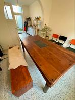 Houten eettafel koloniale stijl, Huis en Inrichting, Ophalen, Gebruikt, 100 tot 150 cm, Vijf personen of meer