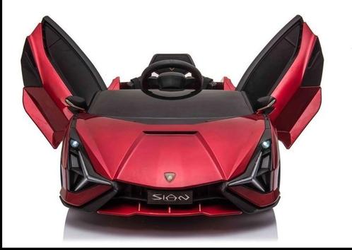 Lamborghini Sian Metallic Rood 12V (3-5 jarigen), Kinderen en Baby's, Speelgoed | Buiten | Voertuigen en Loopfietsen, Zo goed als nieuw