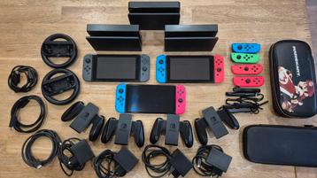 Nintendo switch met accessoires + spelletjes zelda beschikbaar voor biedingen