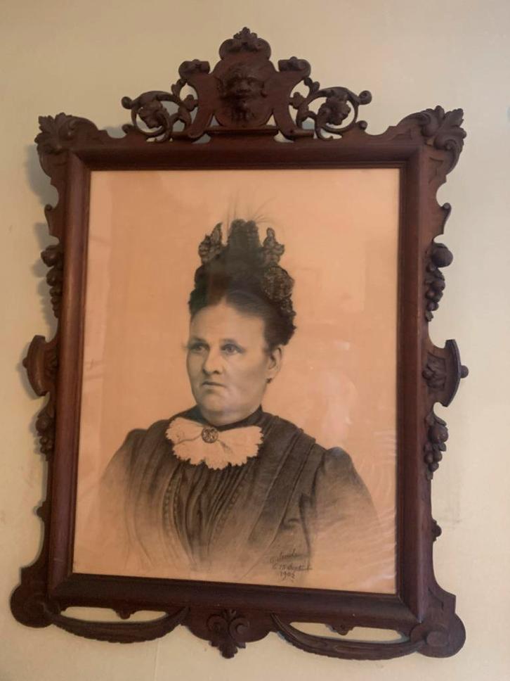 Oud portret getekend met potlood, Antiek en Kunst, Kunst | Schilderijen | Klassiek, Ophalen