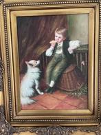 antiek schilderij gesigneerd, Enlèvement ou Envoi