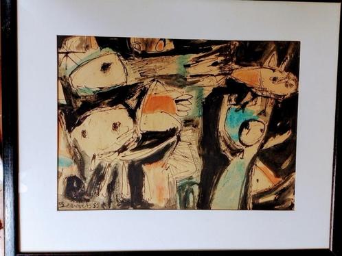 Paul Bervoets  1931 - 2002   Abstracte Compositie, Antiek en Kunst, Kunst | Schilderijen | Abstract, Verzenden