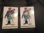 2 autocollants tuniques bleues Dupuis 1993 Lambil Cauvin, Collections, Comme neuf, Autres personnages, Image, Affiche ou Autocollant