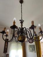luster in bronskleur -8 armen, Huis en Inrichting, Lampen | Kroonluchters, Ophalen, Gebruikt, Overige materialen