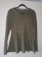 Peplum trui khaki groen XXL, Kleding | Dames, Truien en Vesten, Ophalen of Verzenden, Zo goed als nieuw, Maat 46/48 (XL) of groter