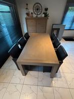 Eet tafel met 6 stoelen nieuwe staat, Huis en Inrichting, Ophalen, 100 tot 150 cm, Vijf personen of meer, Eikenhout