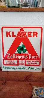 Brouwerij, bier, kartonnen pub, Klaver, Crombe, Verzamelen, Biermerken, Ophalen of Verzenden, Gebruikt, Reclamebord, Plaat of Schild