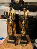 Deknudt adelaarslampen 2 stuks met 1 vierkanten lampenkap, Antiek en Kunst, Ophalen, Overige materialen