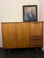 Buffetkast fifties berken highboard, Ophalen, Gebruikt, Met deur(en)
