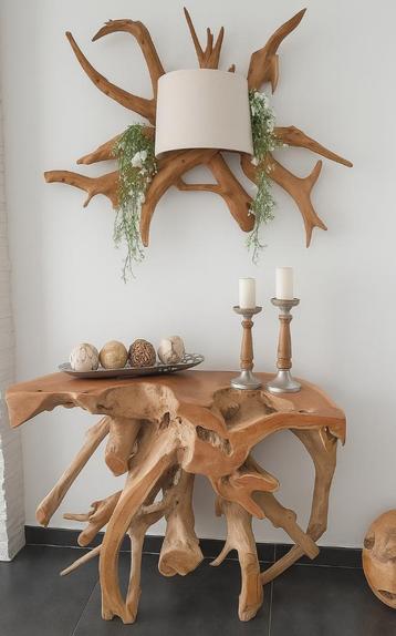 Console racine teck + applique murale teck  beschikbaar voor biedingen