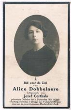 Bp. Dobbelaere Alice. ° Oedelem 1901 † Brugge 1929, Verzamelen, Bidprentjes en Rouwkaarten, Bidprentje, Ophalen of Verzenden