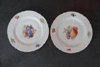 2 grote borden van Beiers porselein met fruitdecoratie, Ophalen of Verzenden