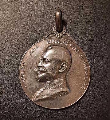 Adolphe Max 1914 zilveren medaille beschikbaar voor biedingen