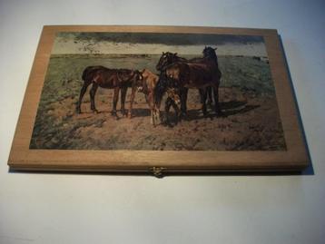 Vintage Sigarendoos Nicoleto Pusta Hongaarse steppe paarden