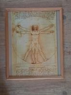 afbeelding Leonardo Da Vinci ingelijst in houten kader, Ophalen of Verzenden