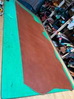 Cognac kalfs halve huid 1.5 mm dik iets stug en glad A-46, Ophalen of Verzenden, Zo goed als nieuw