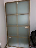 2 moderne binnendeur mat glas en mat goudkleurig, Ophalen of Verzenden, Zo goed als nieuw, Glas
