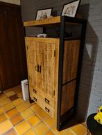 Massieve Barkast mangohout, Ophalen, Metaal