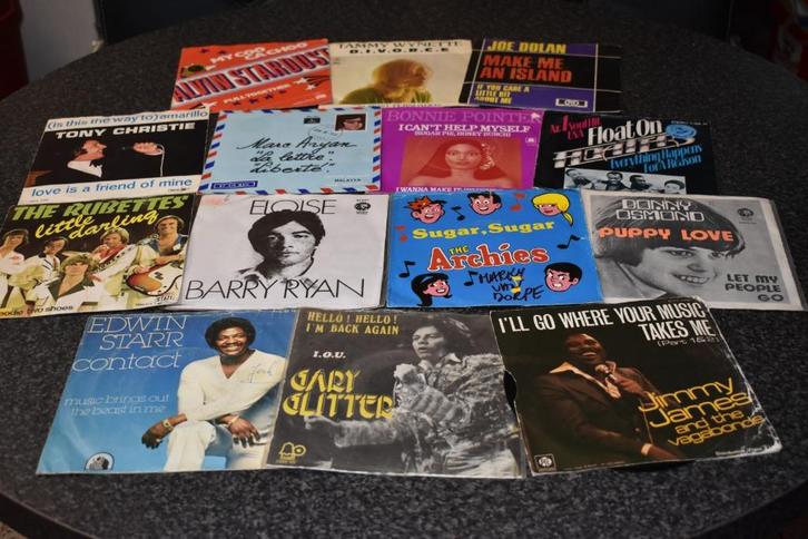 45t's  meestal uit de jaren 60/70, Cd's en Dvd's, Vinyl | Hiphop en Rap, Zo goed als nieuw, Voor 1985, Overige formaten, Ophalen of Verzenden