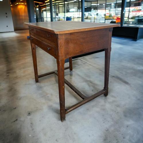 Vintage eiken hoge tafel / tekentafel met diepe lades, Antiek en Kunst, Antiek | Meubels | Tafels, Ophalen of Verzenden