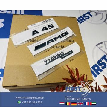 W176 W177 A45 AMG LOGO SET ZWART EMBLEMEN Mercedes A KLASSE  beschikbaar voor biedingen