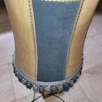 Blauw/geelgouden bedlamp met tinnen voet, Ophalen, Zo goed als nieuw