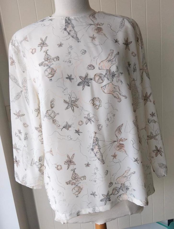 Mooie blouse „LOUIS FERAUD” Maat: 44, Kleding | Dames, Blouses en Tunieken, Zo goed als nieuw, Maat 42/44 (L), Beige, Ophalen of Verzenden