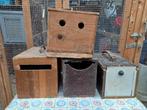 4 houten hanen kastjes, Animaux & Accessoires, Oiseaux | Accessoires, Comme neuf, Enlèvement ou Envoi