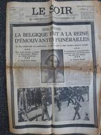oude krant Le Soir 4 septembre 1935 Funérailles, Verzamelen, Ophalen of Verzenden, Gebruikt, Overige typen
