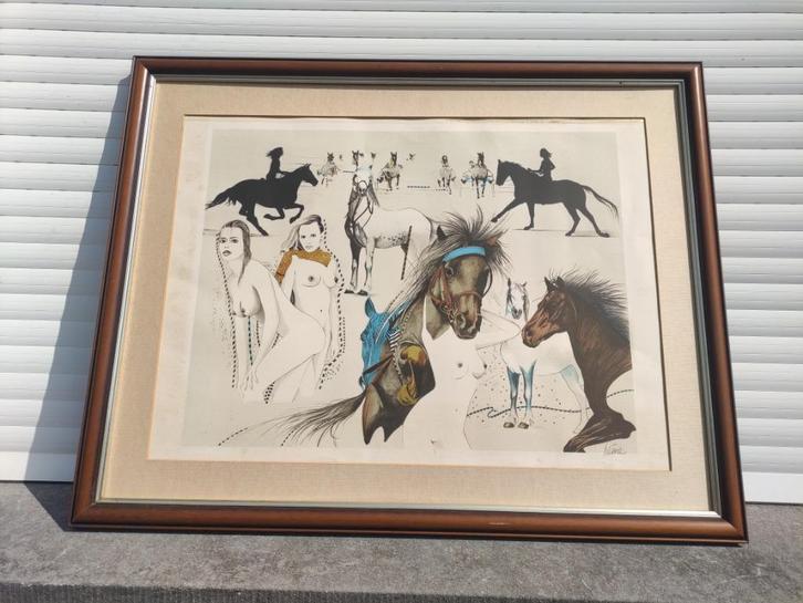 lithographie signe heine, Antiek en Kunst, Kunst | Litho's en Zeefdrukken, Ophalen of Verzenden