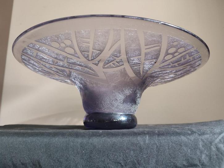 Art Deco coupe - zuur geëtst patroon - Daum/ Schneider??, Antiek en Kunst, Antiek | Glaswerk en Kristal, Ophalen of Verzenden
