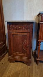 Antiek nachtkastjes met marmerblad, Huis en Inrichting, Ophalen, Gebruikt, Minder dan 45 cm, 70 cm of meer