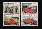 Cambodja.  Brandweerauto's.  Merryweather, Metz..., Verzenden, Gestempeld, Auto's