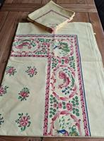 Vintage tafelkleed, hanen, pauwen, M.I.E. Ribeauville, Elzas, Antiek en Kunst, Ophalen of Verzenden