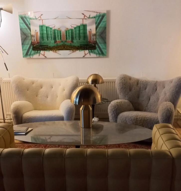 Takahama mid-century Albini tulipe stoelen bellini scarpa, Antiek en Kunst, Kunst | Schilderijen | Abstract, Ophalen of Verzenden