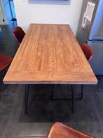 Houten tafel met 4 stoelen 160x80, Huis en Inrichting, Ophalen, Gebruikt, Vintage, 50 tot 100 cm