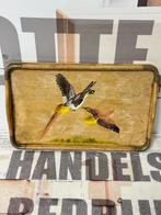 1950 antiek handgeschilderd houten Dienblad serveer Fazant, Huis en Inrichting, Woonaccessoires | Dienbladen, Ophalen of Verzenden