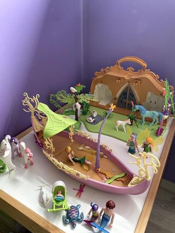 Playmobil Parc Enchanté des Fées Licorne + Bâteau des fées 