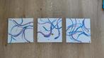 Unieke handgeschilderd drieluik van Artiest “Bs”, Antiek en Kunst, Kunst | Schilderijen | Abstract, Ophalen of Verzenden