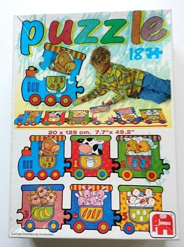 Puzzel ' trein ' met de cijfers 1 tem 5 in de wagonnetjes beschikbaar voor biedingen