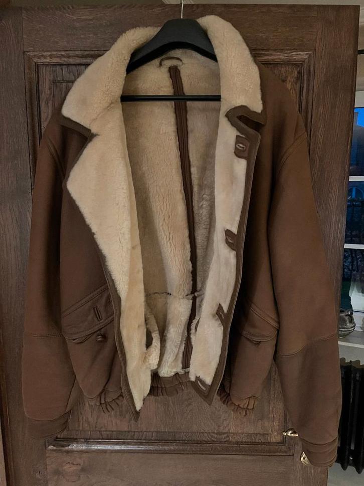 Mouton herenjas, bruin,vervaardigd van hoogwaardig lamspels, Kleding | Heren, Jassen | Winter, Gedragen, Maat 56/58 (XL), Bruin