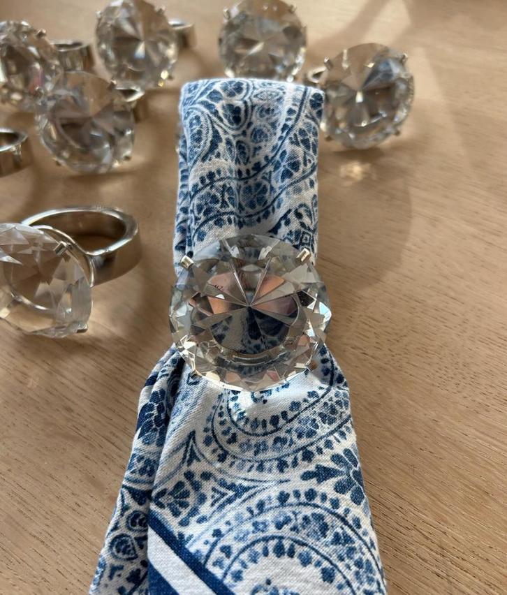 Set van 9 servetringen tafeldecoratie vintage, Antiek en Kunst, Curiosa en Brocante, Ophalen of Verzenden