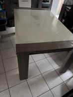 Groote eettafel  met 6 stoelen in leder, Ophalen, Glas, 50 tot 100 cm, Zo goed als nieuw