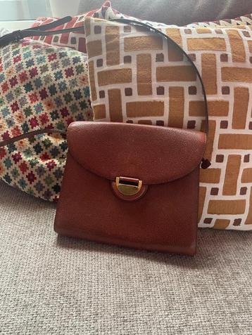 Vintage Delvaux handtas, Handtassen en Accessoires, Ophalen, Gebruikt, Bruin, Handtas