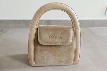 Joli Petit Sac Valexa Beige en Daim H. 25 cm. avec Anse, Enlèvement, Comme neuf, Beige, Sac à main